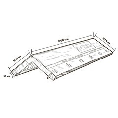 Аэратор коньковый для гибкой черепицы Технониколь с крепежом и фильтром 1000х325 мм - фото 4