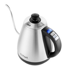Электрический чайник Kitfort КТ-689 1 л для приготовления кофе хром - фото 1