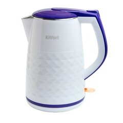 Электрический чайник Kitfort КТ-6170 1,5 л белый/фиолетовый