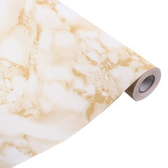Пленка самоклеящаяся декоративная для окон и мебели мрамор бежевая 0,45х8 м Deluxe - фото 4