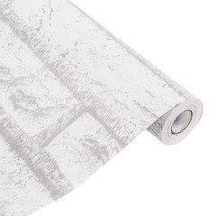 Пленка самоклеящаяся декоративная для окон и мебели кирпич серая 0,45х8 м Deluxe - фото 2