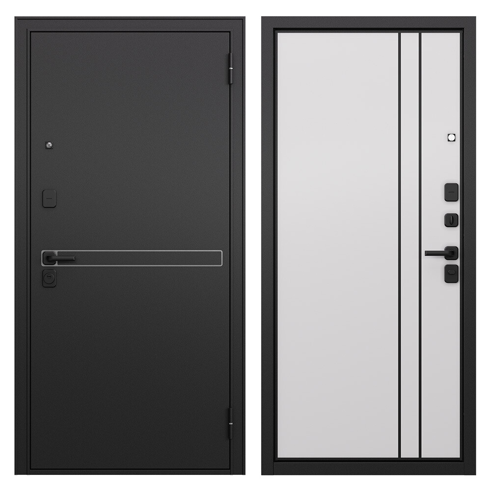 Изображение товара Стальная входная дверь Mastino Райд правая черный муар металлик 960х2050 мм