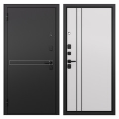 Изображение товара Дверь входная Mastino Райд левая черный муар металлик - белый софт 960х2050 мм