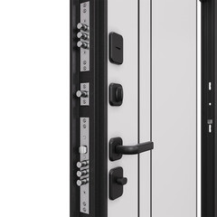 Дверь входная Mastino Райд левая черный муар металлик - белый софт 960х2050 мм - фото 3