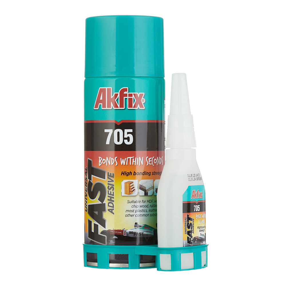 Изображение товара Клей цианоакрилатный Akfix 705 двухкомпонентный прозрачный 400 мл + 100 г