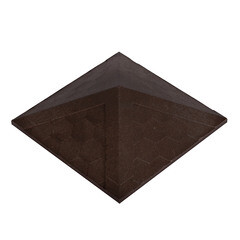 Колпак на столб 440х440 мм темный шоколад чешуя