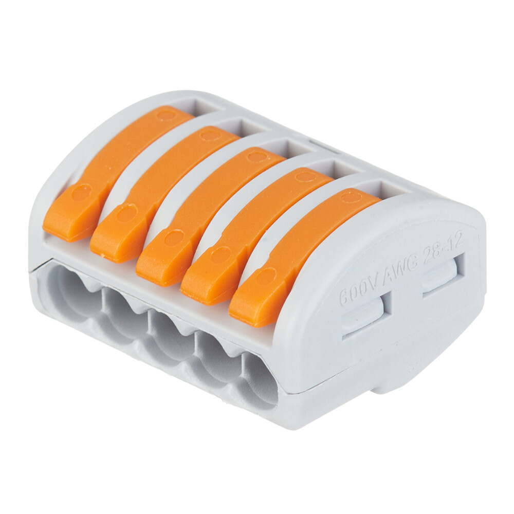 Клемма на 5 проводов Electrovolt EV-B222-415 0,08-4 кв.мм самозажимная без пасты (25 шт.) (ЦБ-00017478)