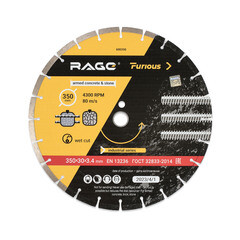 Диск алмазный по камню Rage Furious (600350) 350x30x3,4 мм сегментный мокрый рез
