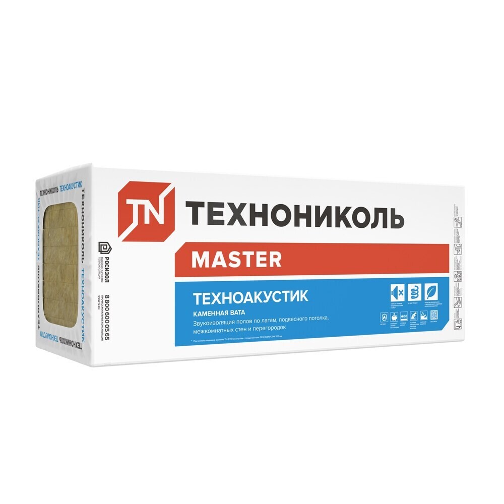 Изображение товара Шумоизоляция Технониколь Техноакустик 50х600х1200 мм