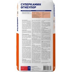 Cмесь кладочная для печей и каминов Plitonit СуперКамин ОгнеУпор серая 20 кг - фото 2