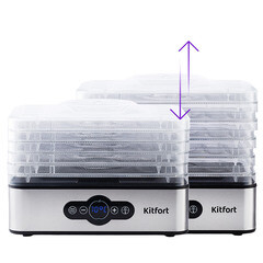 Сушилка для овощей и фруктов Kitfort КТ-1914 черно-серебристая - фото 4