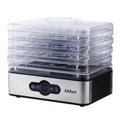Сушилка для овощей и фруктов Kitfort КТ-1914 черно-серебристая - фото 1