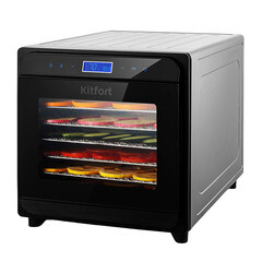 Сушилка для овощей и фруктов Kitfort КТ-1934 черно-серебристая - фото 3