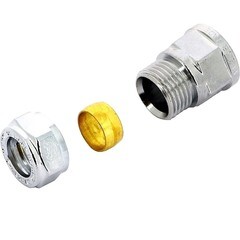 Соединитель прямой Tiemme 12 обж(ц) х 1/2 ВР(г) (1130059) - фото 2