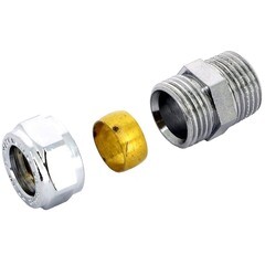 Соединитель прямой Tiemme 10 обж(ц) х 1/2 НР(ш) (1130024) - фото 2