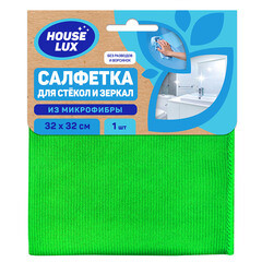 Салфетка для стекол и зеркал из микрофибры 32х32 см House Lux - фото 2