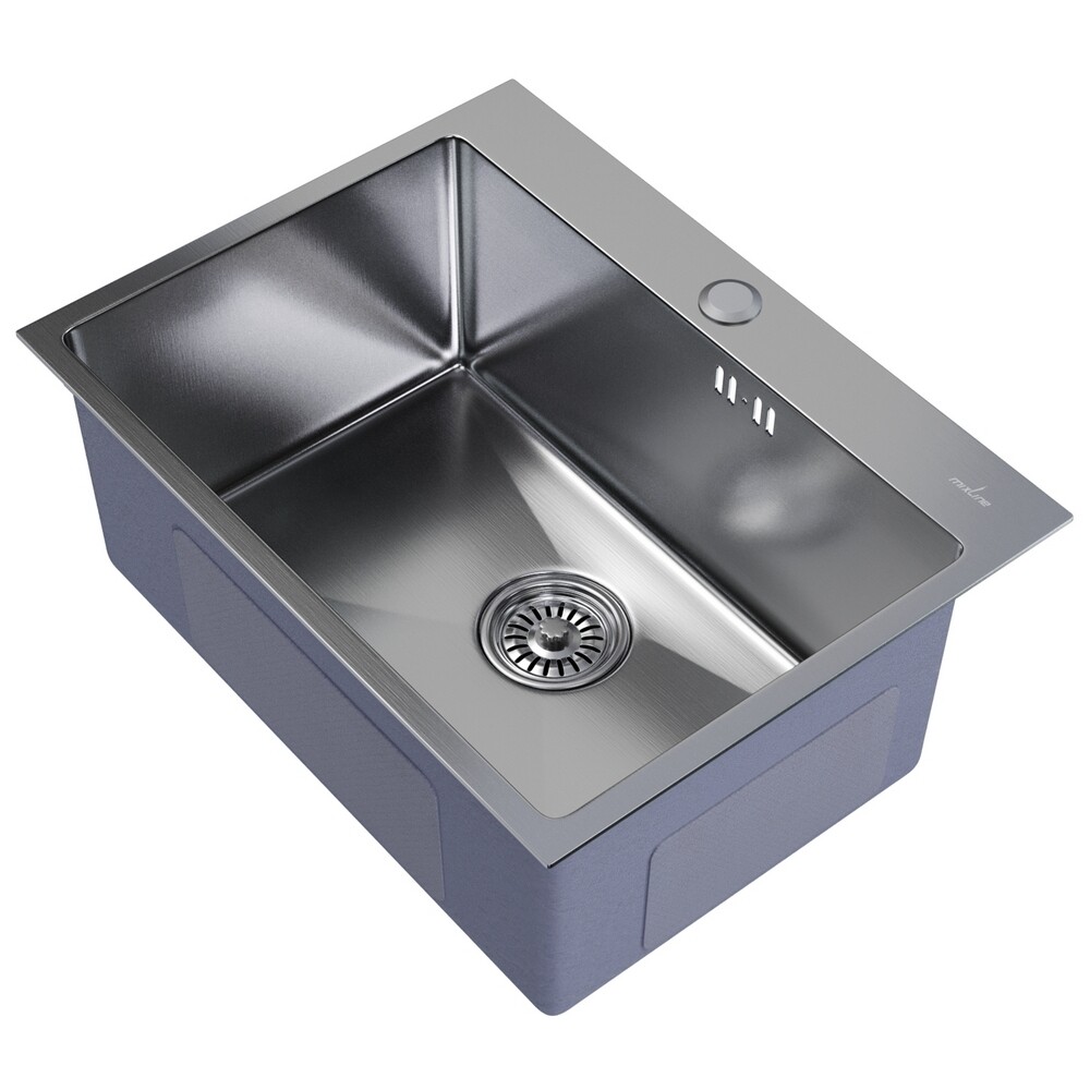 Изображение товара Мойка для кухни из нержавеющей стали Mixline Pro 53х43 см, врезная с сифоном