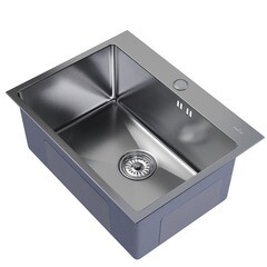 Мойка для кухни Mixline Pro 60х45х20 см врезная с сифоном сталь сатин (547235) - фото 1