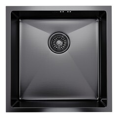 Мойка для кухни Mixline Pro 450х450х200 мм врезная квадратная с сифоном нержавеющая сталь черная (547226)