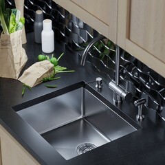 Мойка для кухни Mixline Pro 50х44х20 см врезная с сифоном сталь сатин (548568/7805) - фото 4