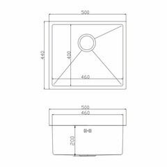 Мойка для кухни Mixline Pro 50х44х20 см врезная с сифоном сталь графит (548569) - фото 3