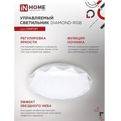 Светильник светодиодный потолочный IN HOME Comfort Diamond 3000-6500К 75 Вт белый IP40 (4690612044583) - фото 3
