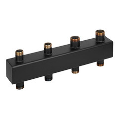 Коллектор распределительный Rommer 1 НР(ш) х 1 1/4 НР(ш) 2(3) отопительных контура (RDG-0016-004023) - фото 2