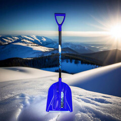 Лопата снеговая Инструм-Агро Эльбрус полипропилен с алюминиевым черенком 1420х400 мм (100176) - фото 2