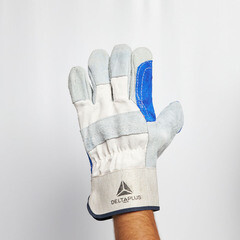 Перчатки кожаные комбинированные Delta Plus DS202 серо-синие 10 (XL) - фото 3