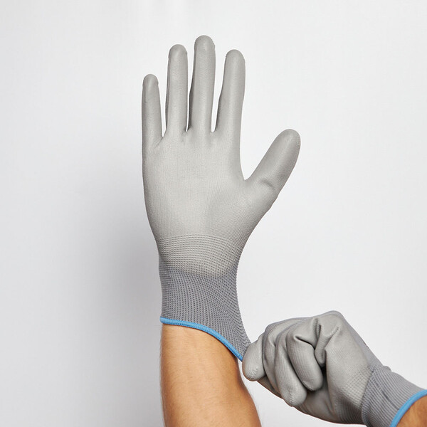 Перчатки полиэстеровые 13 нитей с полиуретановым покрытием Delta Plus ...