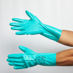 Перчатки нитриловые с хлопковым напылением водонепроницаемые Delta Plus зеленые 9 (L) (VE801VE09/9497) - фото 3
