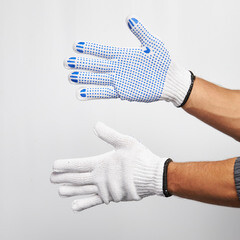 Перчатки х/б 7 нитей с ПВХ покрытием Delta Plus TP169 белые 9 (L) - фото 2