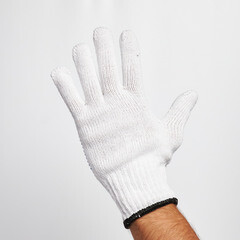 Перчатки х/б 7 нитей с ПВХ покрытием Delta Plus TP169 белые 9 (L) - фото 4