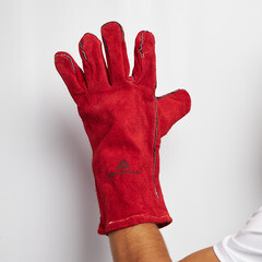 Краги кожаные для сварщика Delta Plus бордовые 10 (XL) - фото 3