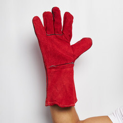 Краги кожаные для сварщика Delta Plus бордовые 10 (XL) - фото 2