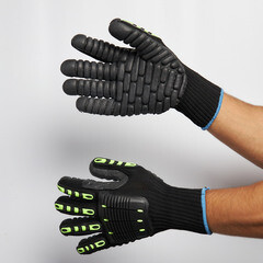 Перчатки 7 нитей неопреновое покрытие виброзащитные Delta Plus черные 10 (XL) (VV904JA10) - фото 12