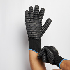 Перчатки 7 нитей неопреновое покрытие виброзащитные Delta Plus черные 10 (XL) (VV904JA10) - фото 10