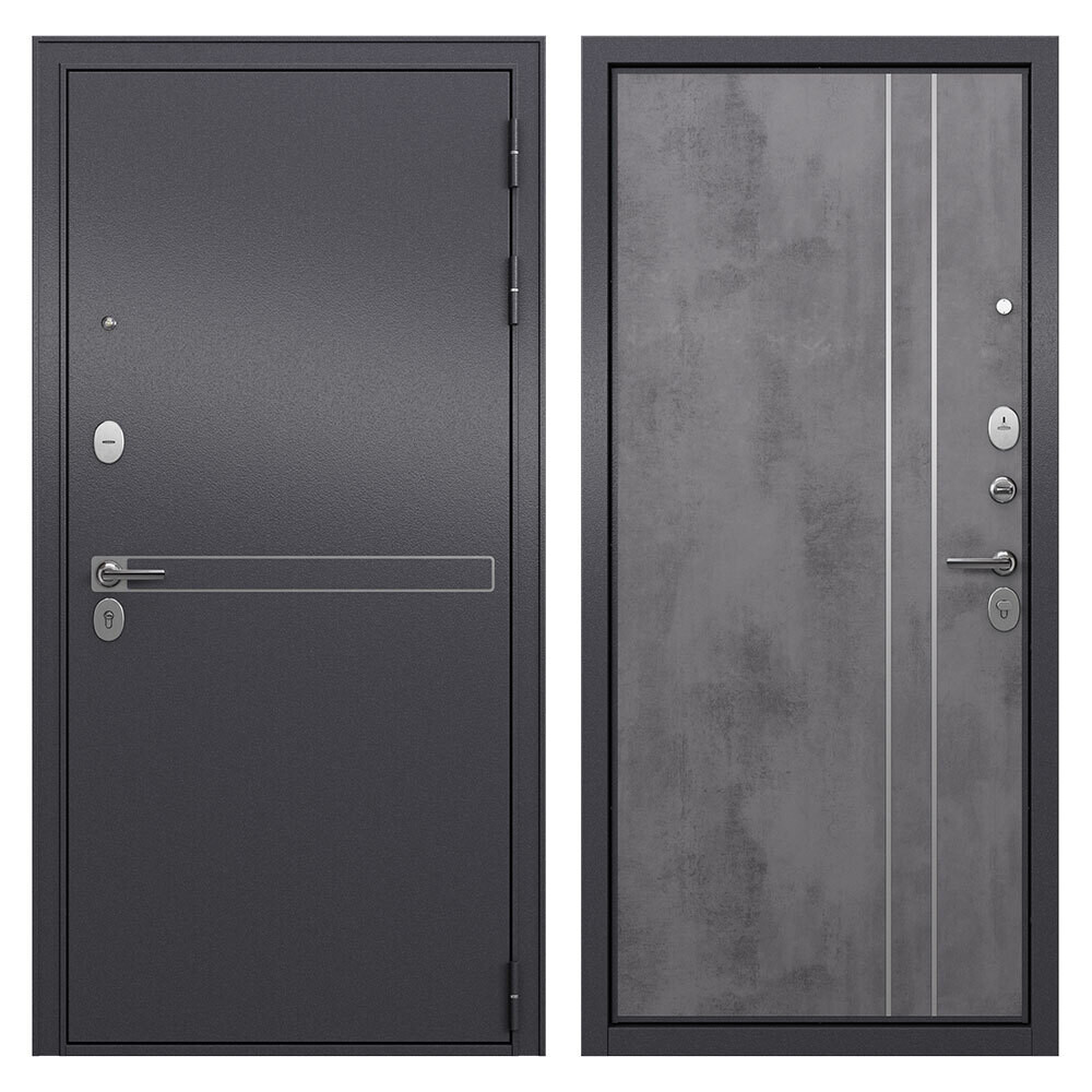 Изображение товара Входная стальная дверь Mastino Раин правая графит бетон 960х2050 мм