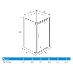 Душевой уголок Erlit Comfort хром 90х90х200 см квадрат стекло прозрачное 6 мм (ER10109H-C1) - фото 3