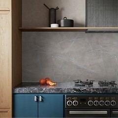 Панель стеновая АБС пластик для кухни 3000х600х1,5 мм каспий голубой - фото 3