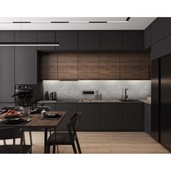 Панель стеновая АБС пластик для кухни 3000х600х1,5 мм каспий голубой - фото 5