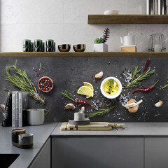 Панель стеновая ПВХ для кухни 3000х600х1 мм розмарин - фото 5