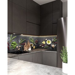 Панель стеновая ПВХ для кухни 3000х600х1 мм розмарин - фото 4