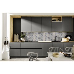 Панель стеновая ПВХ для кухни 3000х600х1 мм листья в камне - фото 5