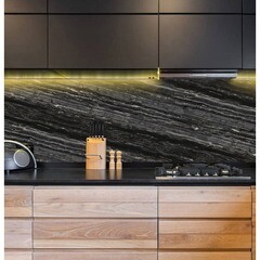 Панель стеновая ПВХ для кухни 3000х600х1 мм мрамор ривер блэк - фото 5