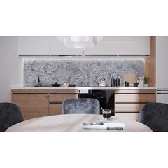 Панель стеновая ПВХ для кухни 3000х600х1 мм мрамор индиан грей - фото 4