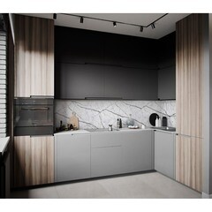 Панель стеновая ПВХ для кухни 3000х600х1 мм каррарский мрамор - фото 5