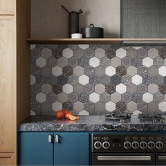 Панель стеновая ПВХ для кухни 3000х600х1 мм плитка амаретто - фото 5