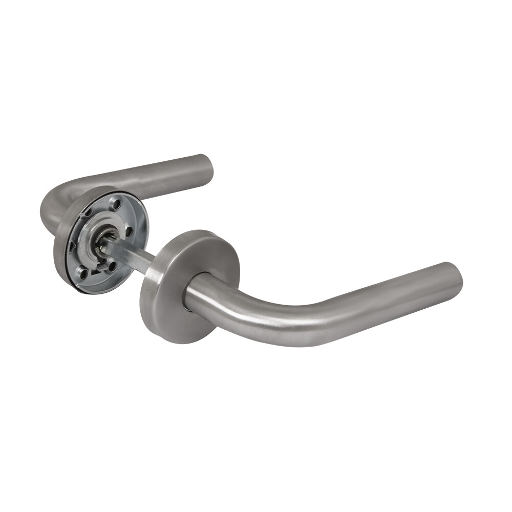 Ручка дверная Fuaro DSS-0201-19 для противопожарной двери круглая розетка нержавеющая сталь (42041)