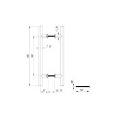 Ручка-скоба Fuaro PH-22-25/300 круглая розетка нержавеющая сталь - фото 4